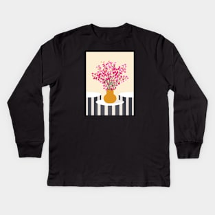 Les Fleurs de Paris - Pink Palais Flowers Kids Long Sleeve T-Shirt